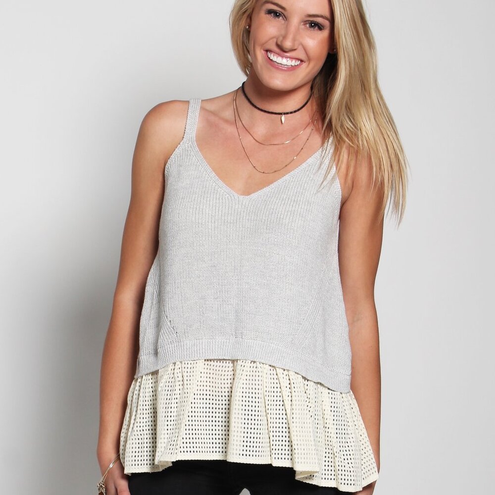 Modern Vintage Knit Ruffled Camisole